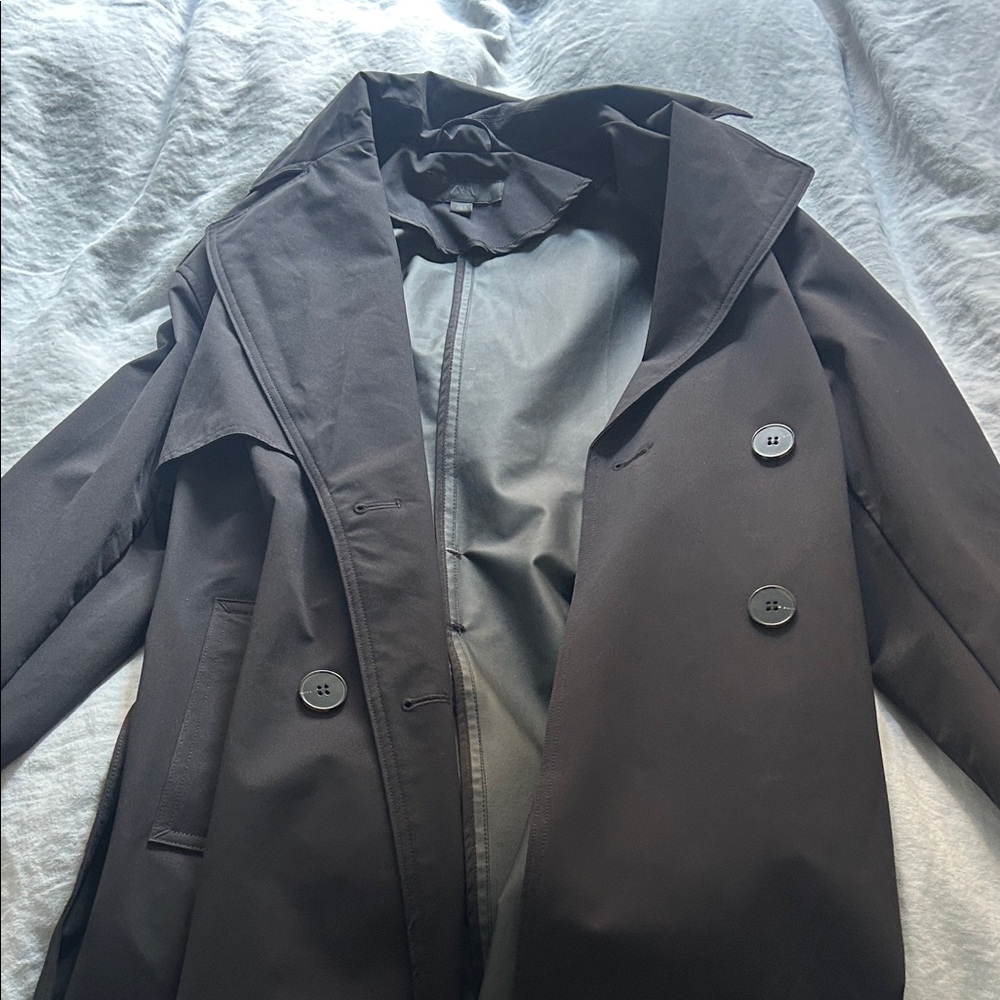 zara trench coat black XS